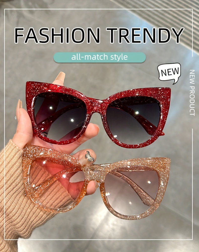 Chic Large Cat Eye Fashion Glasses for Women - Leopard Print Accents, Stylish Black Frame, Perfect for, Activities & Street Style Photography