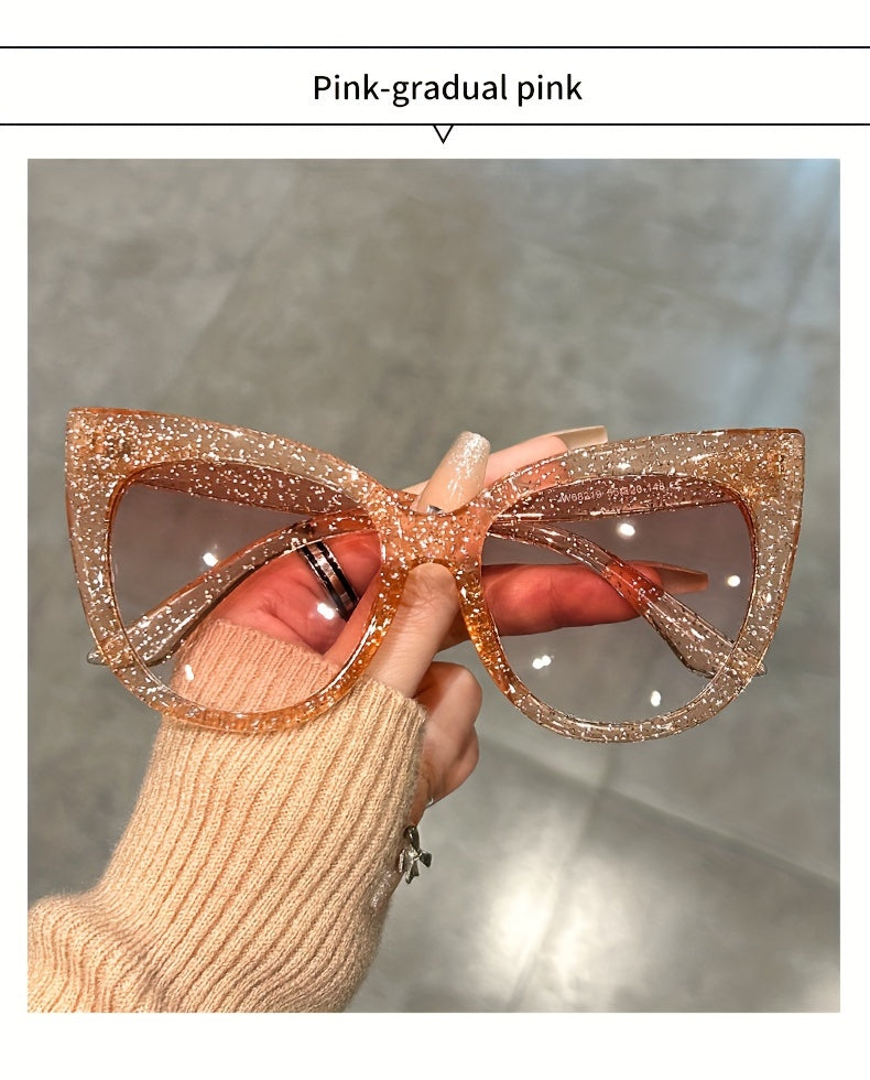 Chic Large Cat Eye Fashion Glasses for Women - Leopard Print Accents, Stylish Black Frame, Perfect for, Activities & Street Style Photography