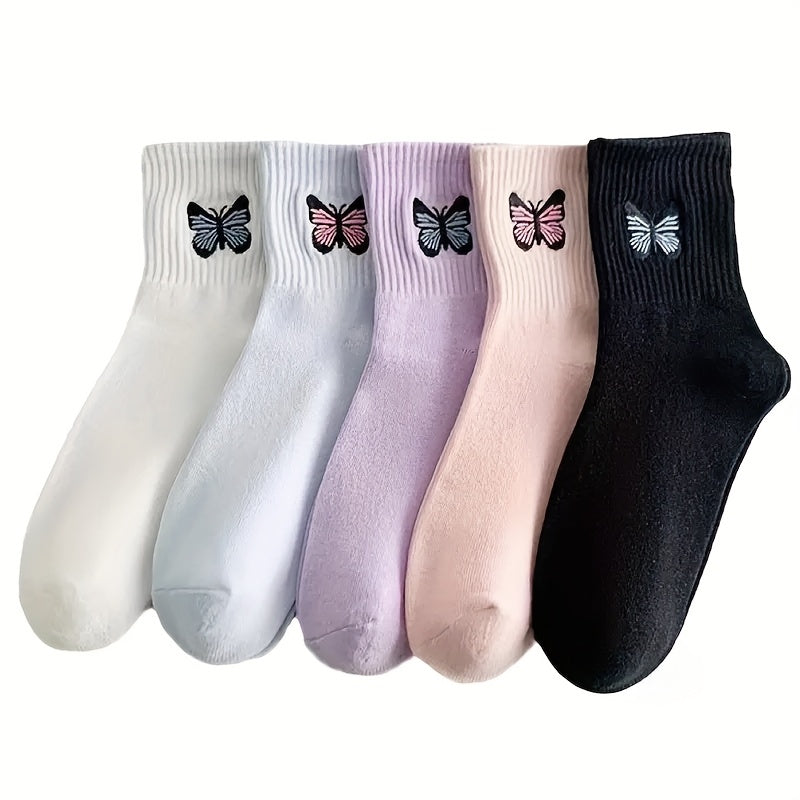 10 pairs/5 pairs/1 pair of stylish and versatile butterfly socks