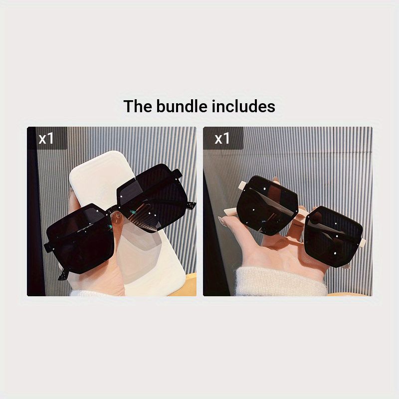 Oversized Square Fashion Glasses for Women & Men, Anti-Glare Black Plastic Frames with Clear Lenses, Perfect for Activities, Shopping, Party, and