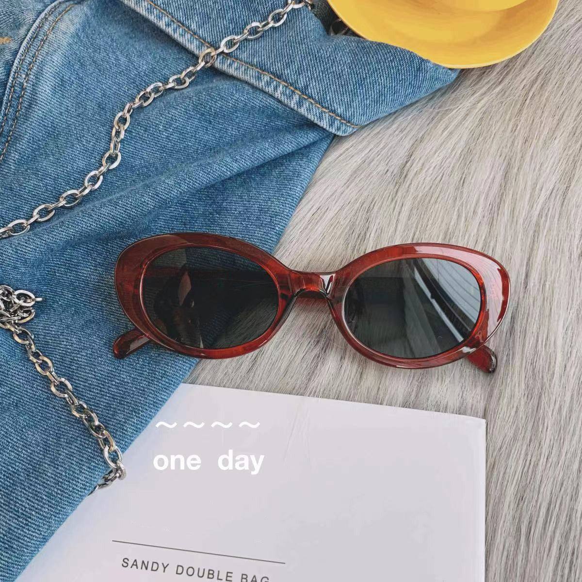 2pcs YMFASHION Retro Oval Fashion Glasses for Women & Men, Plastic Frame Punk Anti-Glare Eyewear, Stylish Party & Accessories, Decorative Ordinary Glasse