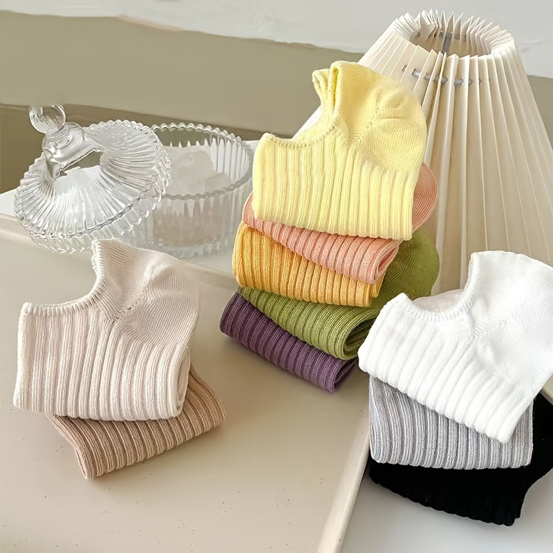 4 Pairs/12 Pairs Women's Candy Color Boat Socks, Plain Simple and Versatile, Trendy, Light Mouth, Breathable, Short Socks, Invisible Socks, Colorful Socks, Suitable for Daily Use
