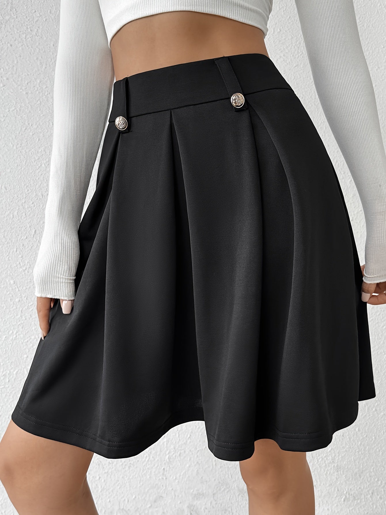 Women's Polyester And Spandex Midi Skirt, Elegant And Chic, Machine Washable, Zipper Closure, All-Season