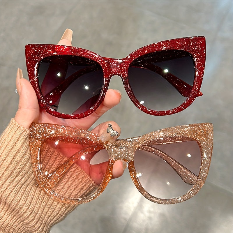 Chic Large Cat Eye Fashion Glasses for Women - Leopard Print Accents, Stylish Black Frame, Perfect for, Activities & Street Style Photography