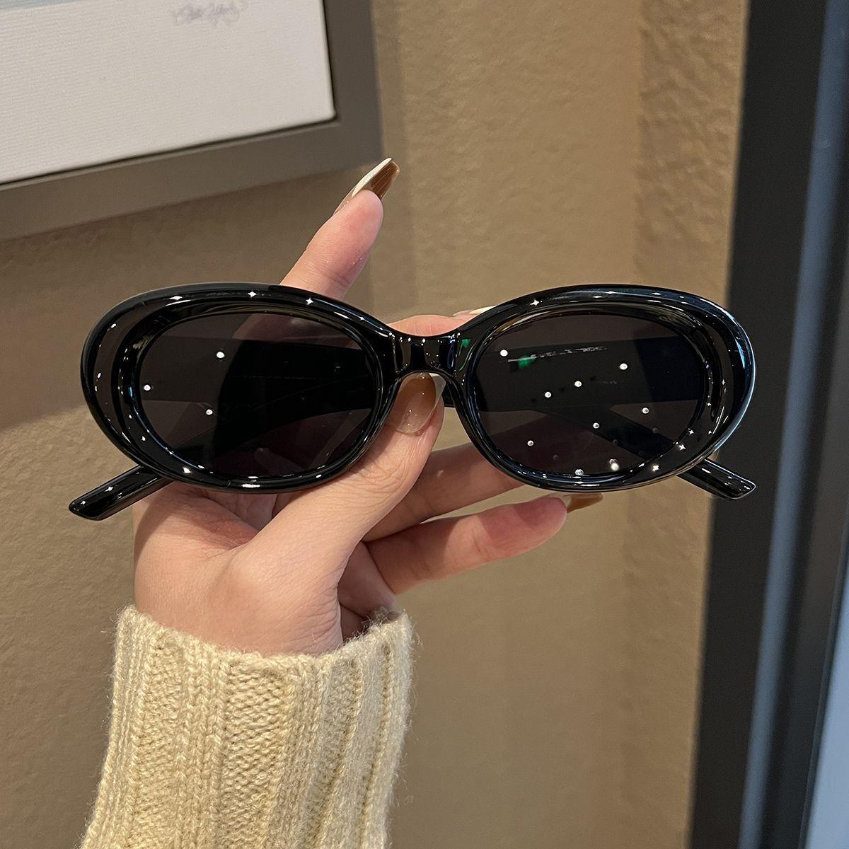 2pcs YMFASHION Retro Oval Fashion Glasses for Women & Men, Plastic Frame Punk Anti-Glare Eyewear, Stylish Party & Accessories, Decorative Ordinary Glasse