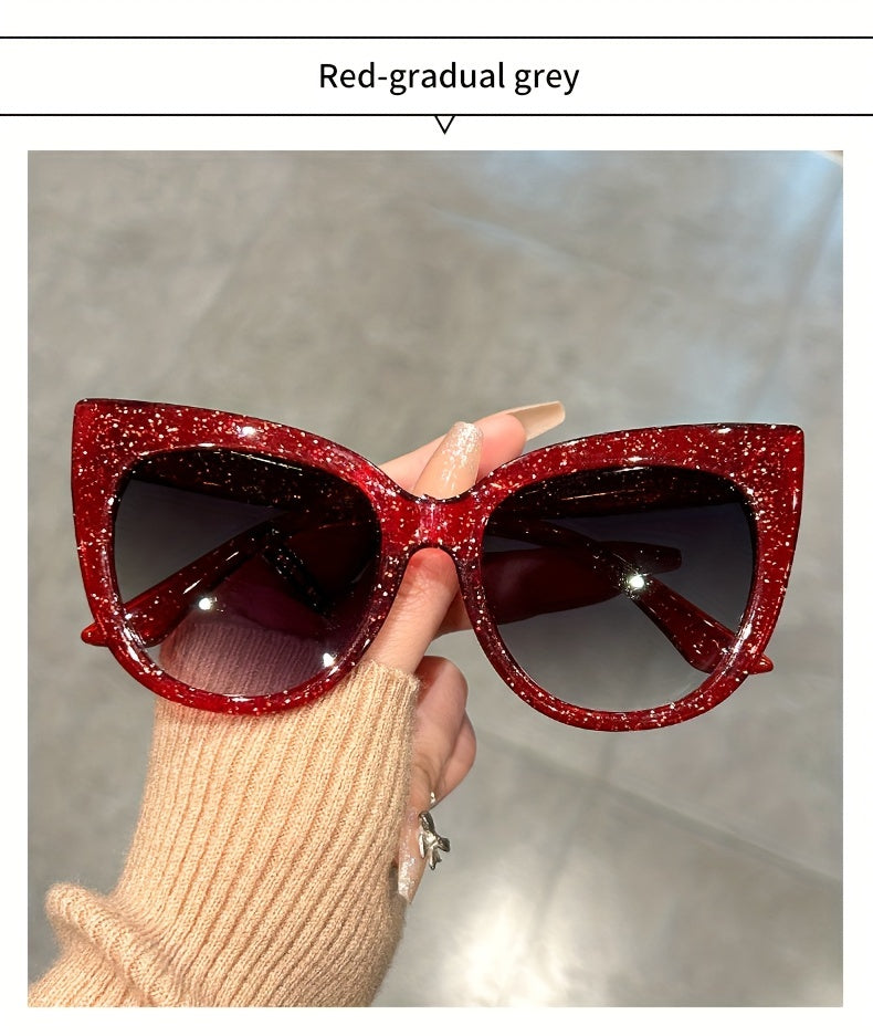 Chic Large Cat Eye Fashion Glasses for Women - Leopard Print Accents, Stylish Black Frame, Perfect for, Activities & Street Style Photography
