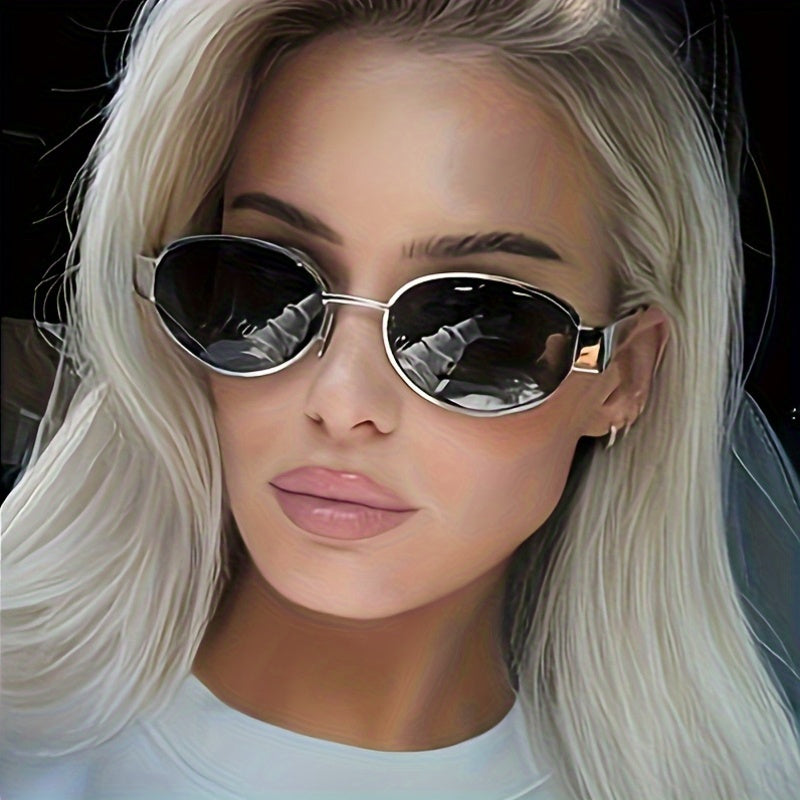 Stylish Oval Frame Fashion Glasses with Retro Metal Finish and PC Lenses - Perfect for Casual Attire, Everyday Fashion Glasses | Retro Finish Glasses | Comfortable Fit Glasses