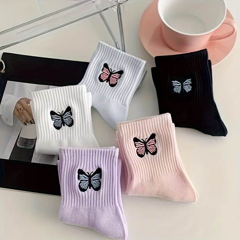 10 pairs/5 pairs/1 pair of stylish and versatile butterfly socks