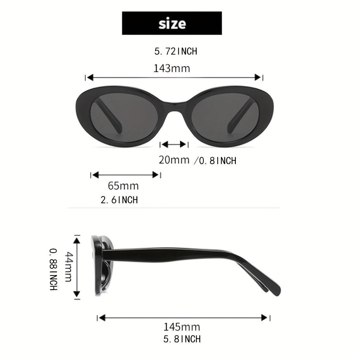 2pcs YMFASHION Retro Oval Fashion Glasses for Women & Men, Plastic Frame Punk Anti-Glare Eyewear, Stylish Party & Accessories, Decorative Ordinary Glasse