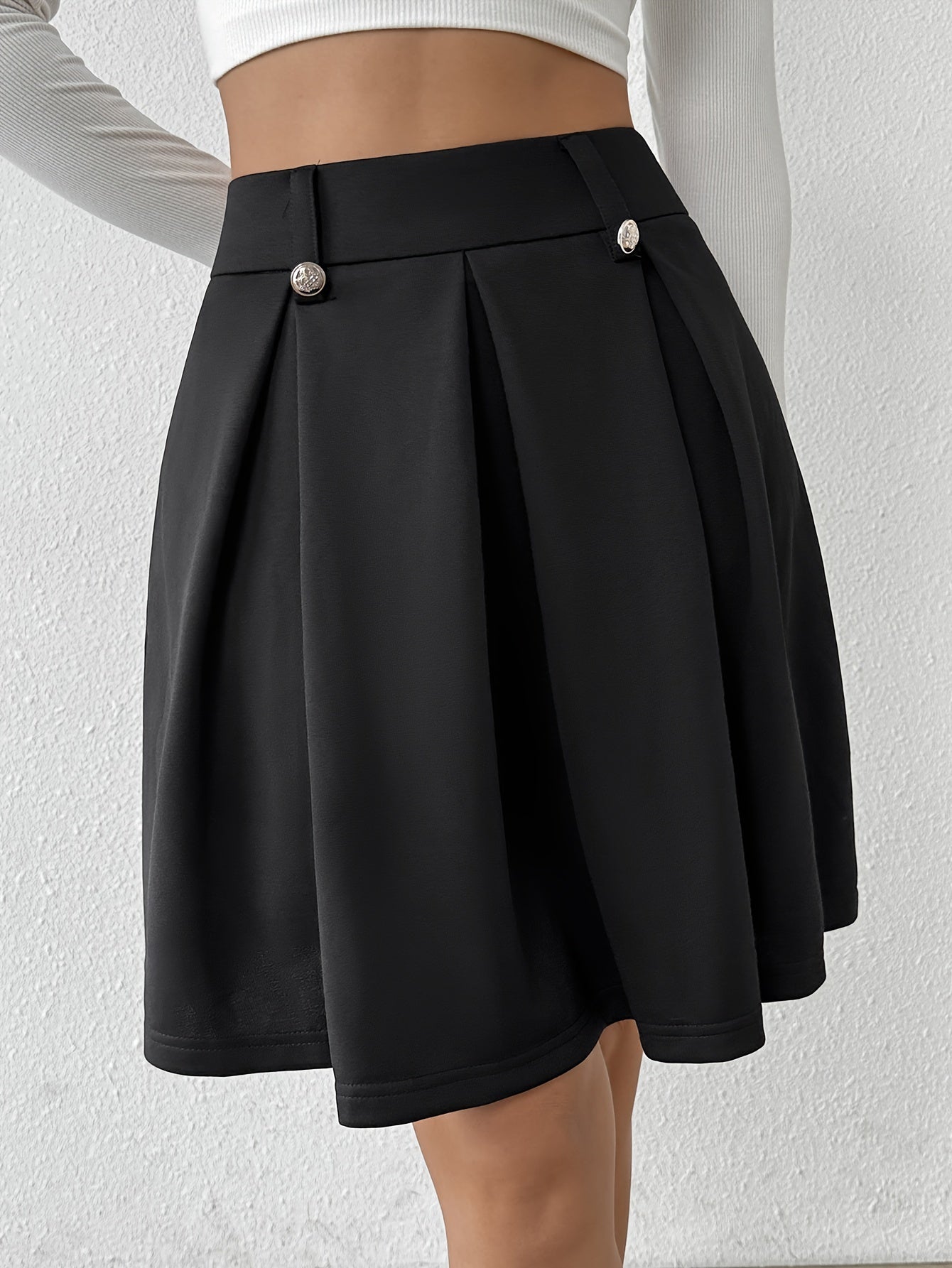 Women's Polyester And Spandex Midi Skirt, Elegant And Chic, Machine Washable, Zipper Closure, All-Season