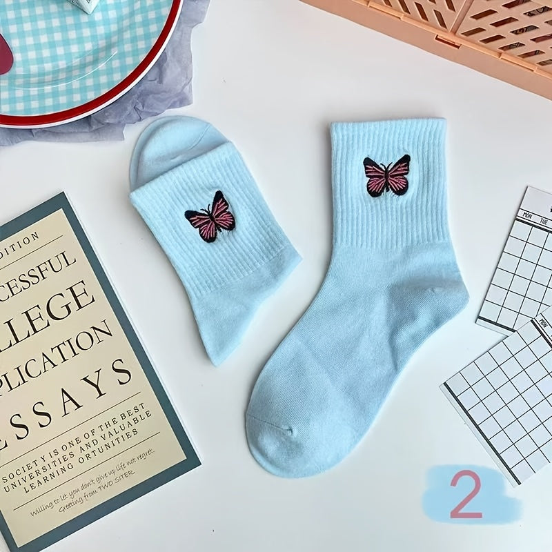 10 pairs/5 pairs/1 pair of stylish and versatile butterfly socks