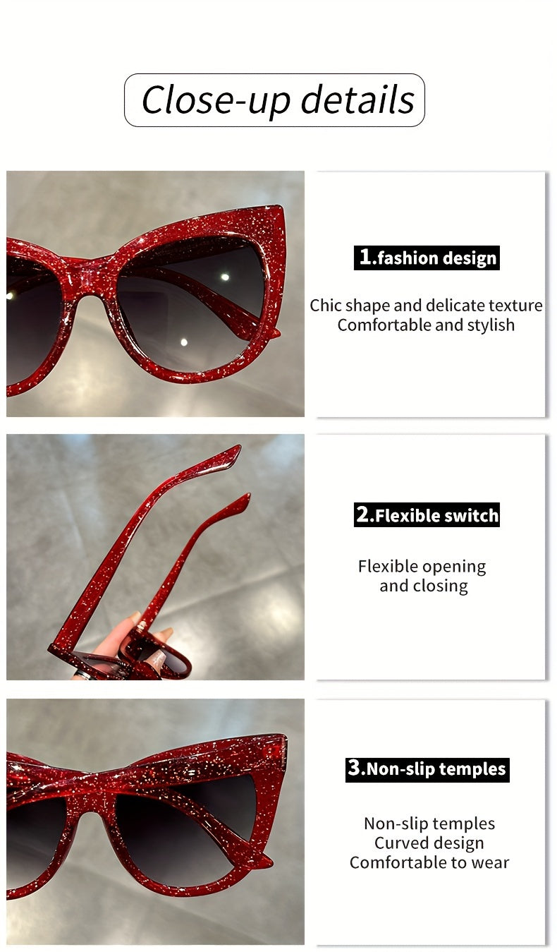 Chic Large Cat Eye Fashion Glasses for Women - Leopard Print Accents, Stylish Black Frame, Perfect for, Activities & Street Style Photography