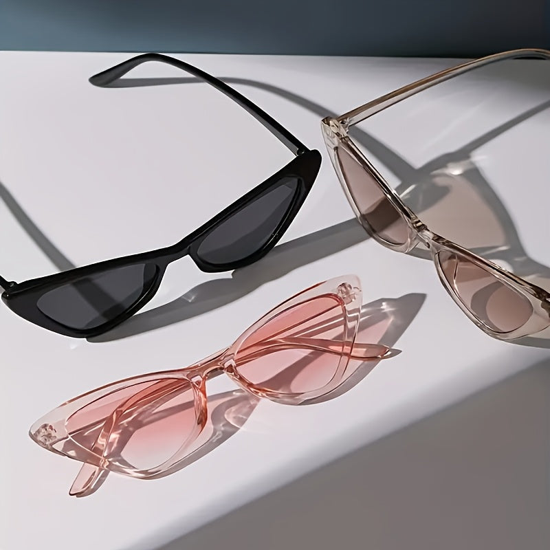 3pcs Cat Eye Polycarbonate Women'S Fashion Glasses, Classic Style, for Party, Music Festival, Travel, Hiking