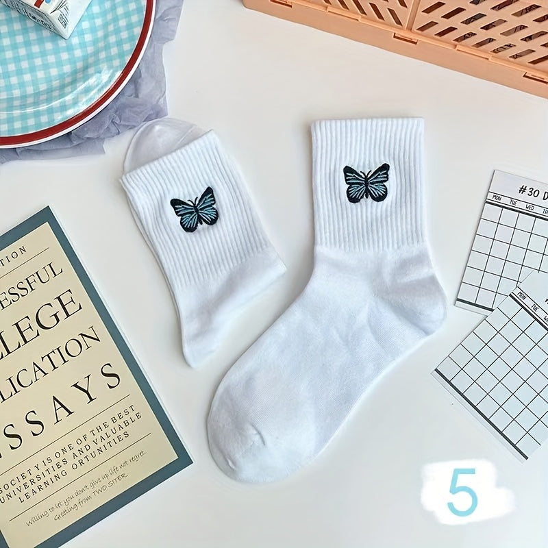 10 pairs/5 pairs/1 pair of stylish and versatile butterfly socks