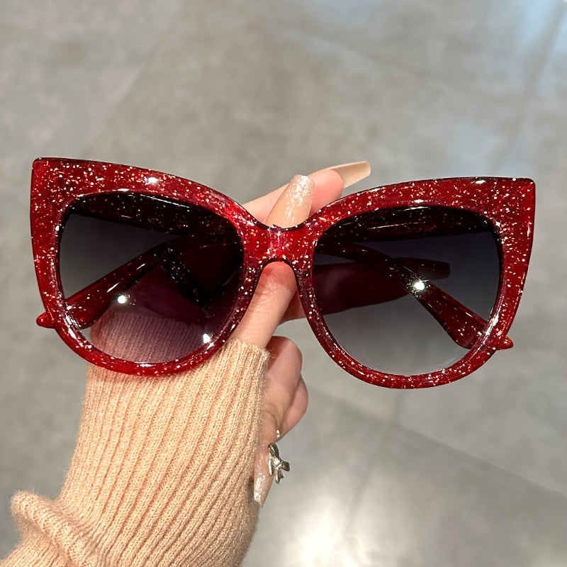 Chic Large Cat Eye Fashion Glasses for Women - Leopard Print Accents, Stylish Black Frame, Perfect for, Activities & Street Style Photography