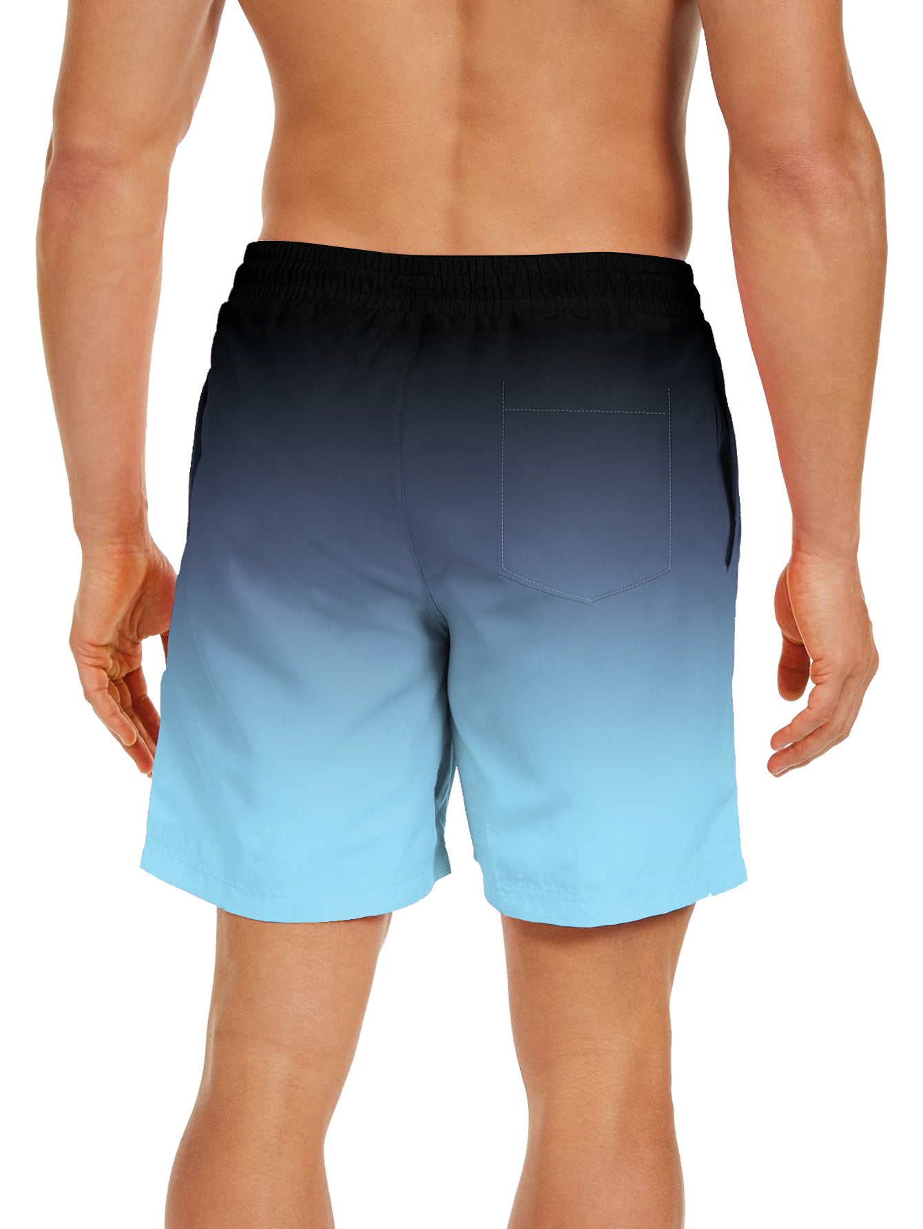 Men'S Fashion Drawstring Beach Shorts with Pockets - Casual Striped & Solid Color Block Design, Non-Stretch Fabric, Perfect for Pool Parties & Vacation
