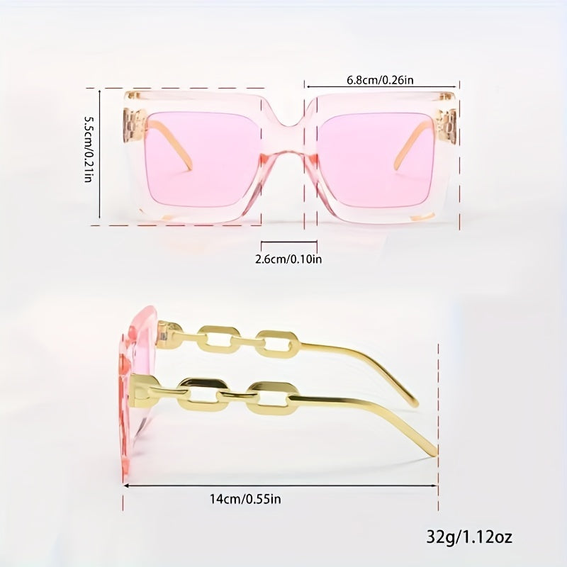 [sunglasses]3 Pairs of Square Fashion Fashion Glasses for Men and Women in Candy Color for Party and Beach Travel