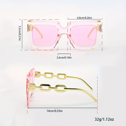 [sunglasses]3 Pairs of Square Fashion Fashion Glasses for Men and Women in Candy Color for Party and Beach Travel