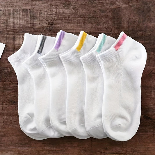 6 Pairs Sports Ankle Socks, Soft & Lightweight Low Cut Socks, Women's Stockings & Hosiery