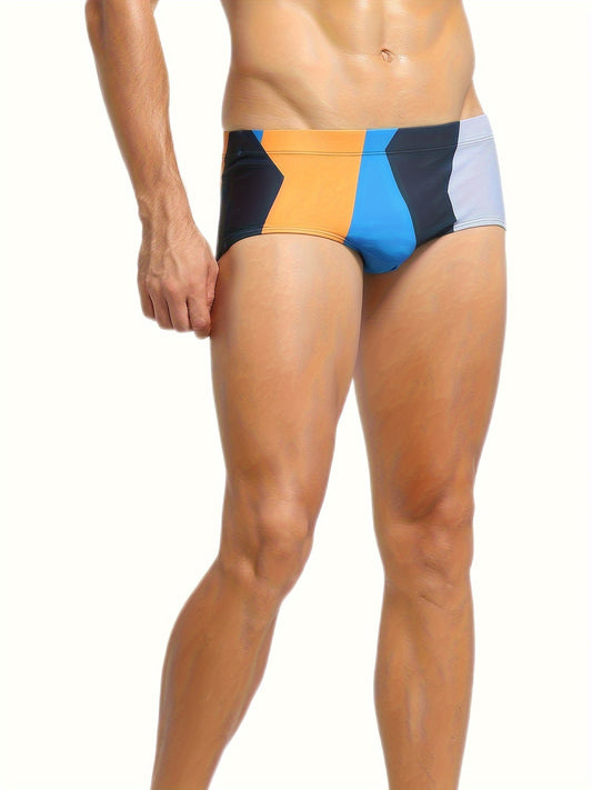 [Small Flat Angle Quick Drying Trunks] Men's Swimming Trunks Fashionable Swimsuit Small Flat Angle Short Low Waist Tight High Elastic Quick Drying Casual Sports Beach Surfing Hot Spring