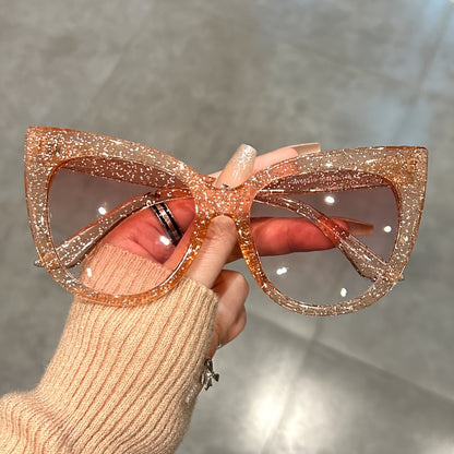 Chic Large Cat Eye Fashion Glasses for Women - Leopard Print Accents, Stylish Black Frame, Perfect for, Activities & Street Style Photography