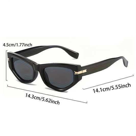 1 Pair of Elegant White Cat-Eye Glasses with Golden Accents - Stylish Polycarbonate Frame for Women, Perfect for Beach, Parties, and Everyday Fashion, Beach Accessories | Cat Eye Design | Durable Glasses