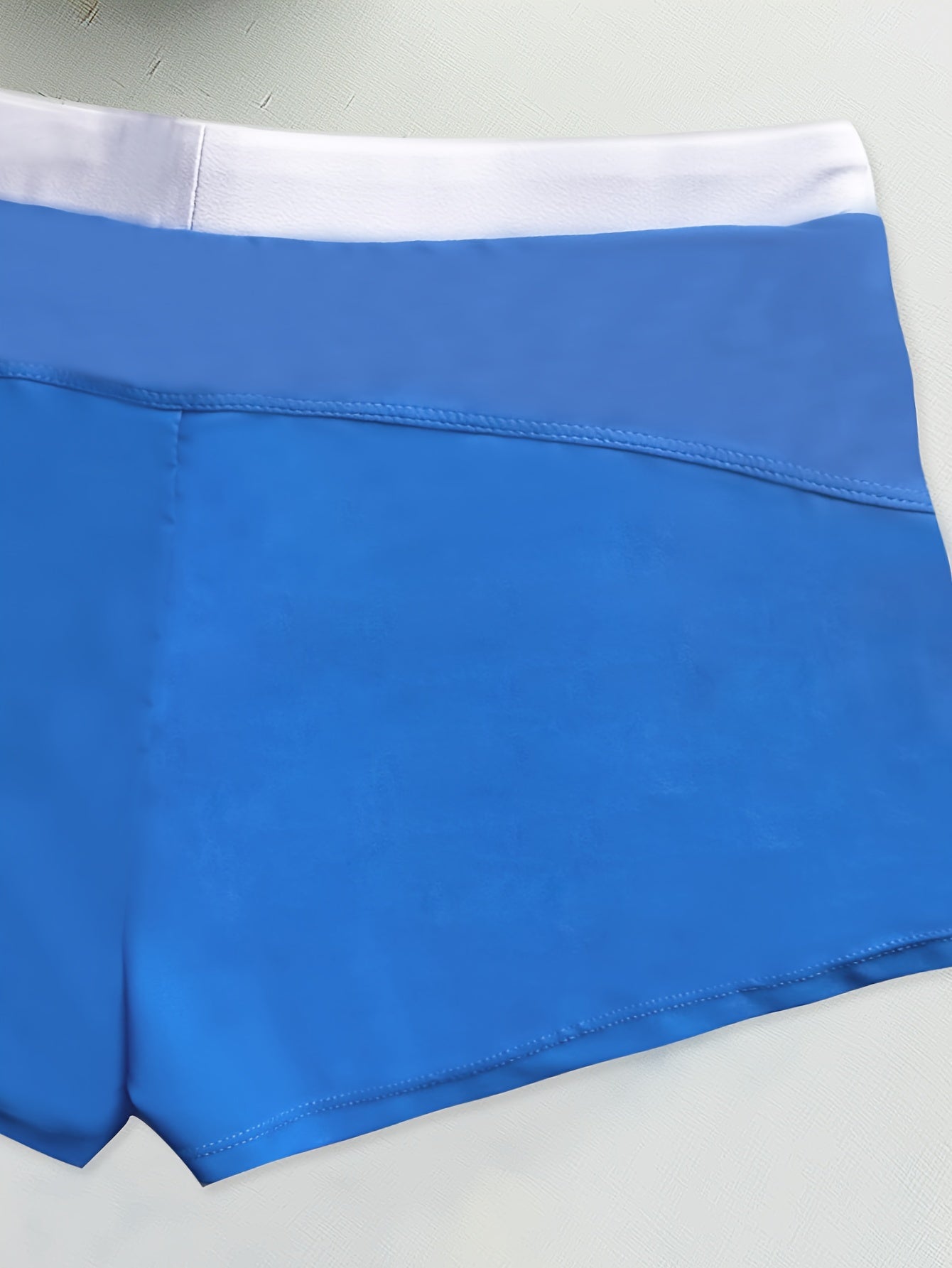 Men'S Solid Color Swim Trunks, High Stretch Knit Fabric, Polyamide 82% & Elastane 18%, Skinny Fit with Drawstring, Side Zipper Pockets, Modest Style for Beach & Vacation