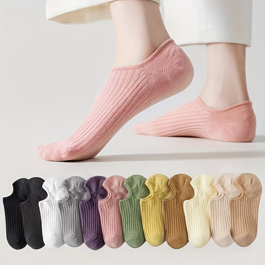4 Pairs/12 Pairs Women's Candy Color Boat Socks, Plain Simple and Versatile, Trendy, Light Mouth, Breathable, Short Socks, Invisible Socks, Colorful Socks, Suitable for Daily Use