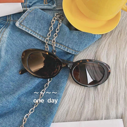 2pcs YMFASHION Retro Oval Fashion Glasses for Women & Men, Plastic Frame Punk Anti-Glare Eyewear, Stylish Party & Accessories, Decorative Ordinary Glasse