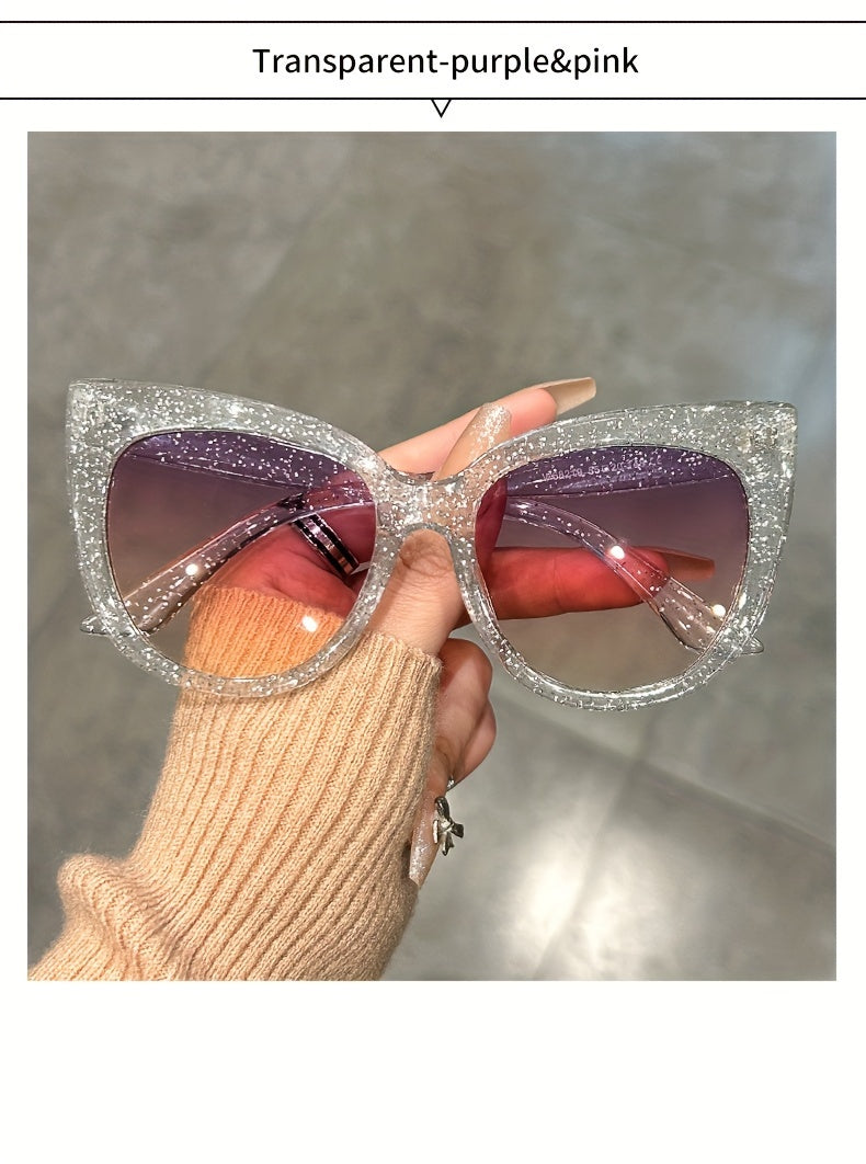 Chic Large Cat Eye Fashion Glasses for Women - Leopard Print Accents, Stylish Black Frame, Perfect for, Activities & Street Style Photography