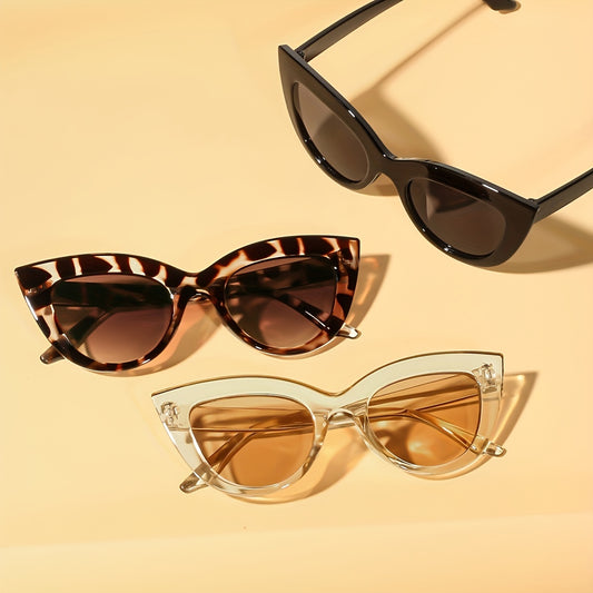 3pcs Women'S Playful Cat Eye Fashion Glasses - Lightweight Polycarbonate Frame, Perfect for Activities & Face Shaping
