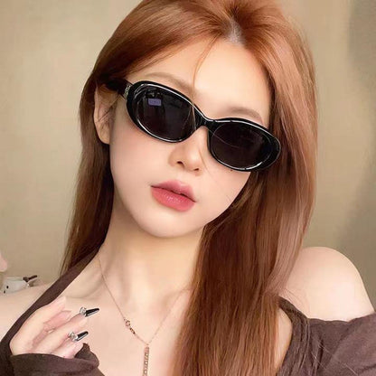 2pcs YMFASHION Retro Oval Fashion Glasses for Women & Men, Plastic Frame Punk Anti-Glare Eyewear, Stylish Party & Accessories, Decorative Ordinary Glasse