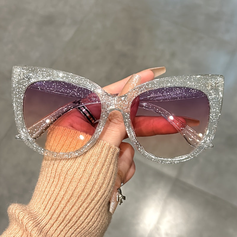 Chic Large Cat Eye Fashion Glasses for Women - Leopard Print Accents, Stylish Black Frame, Perfect for, Activities & Street Style Photography
