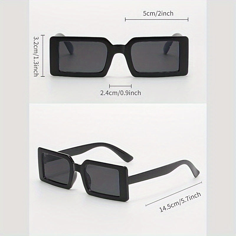 5pcs Rectangle Frame Fashion for Women Men Sun Shades Glasses for Driving Beach Travel