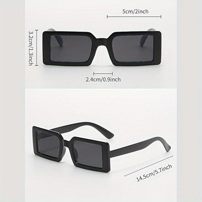5pcs Rectangle Frame Fashion for Women Men Sun Shades Glasses for Driving Beach Travel