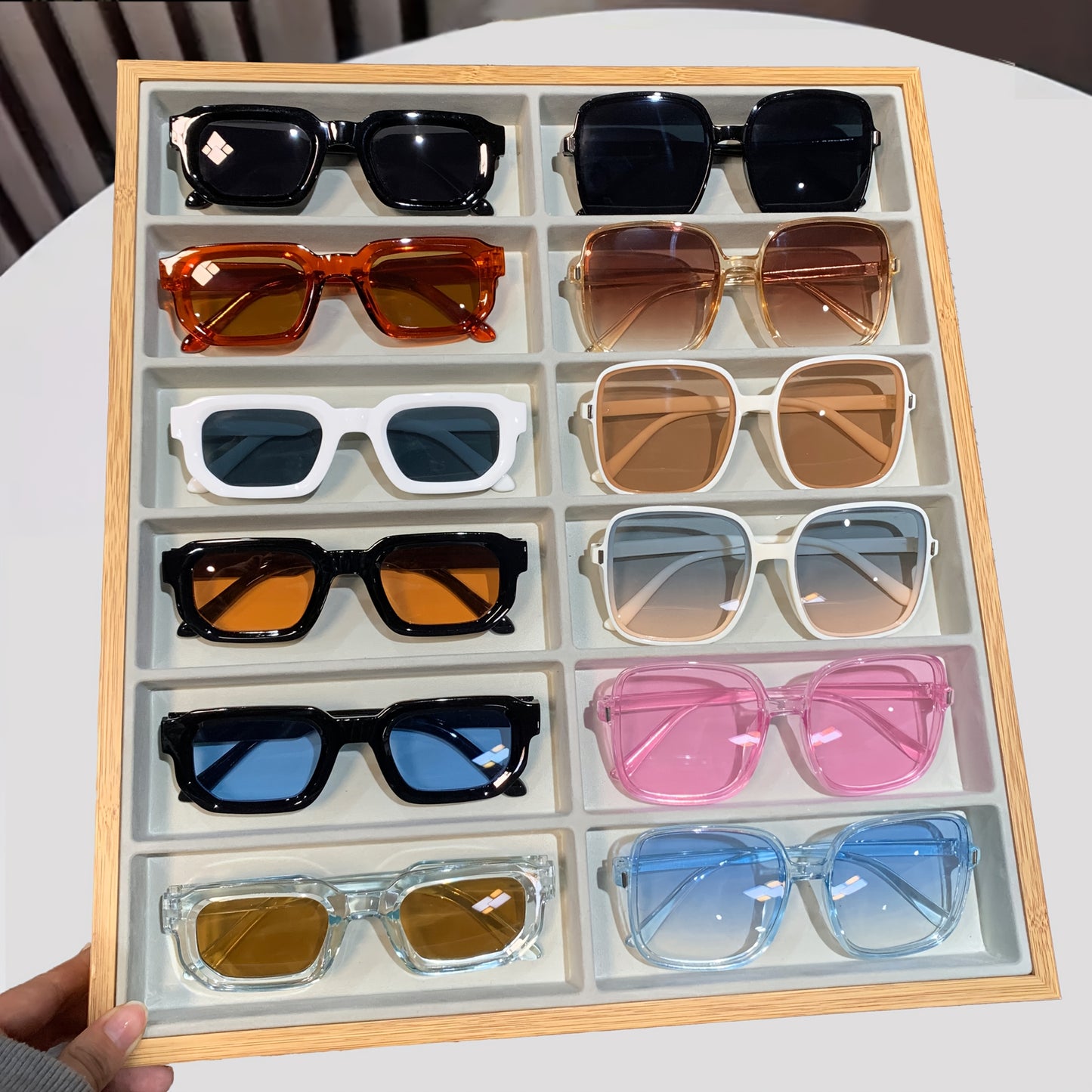 12pcs European and American Style Square Frame Fashion Glasses Suitable for Holiday Outdoor Activities, Clothing Decoration, Men's and Women's Favorite Party, Disco and Other Multi-scene Use