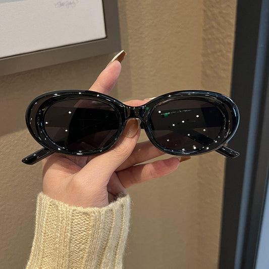 2pcs YMFASHION Retro Oval Fashion Glasses for Women & Men, Plastic Frame Punk Anti-Glare Eyewear, Stylish Party & Accessories, Decorative Ordinary Glasse
