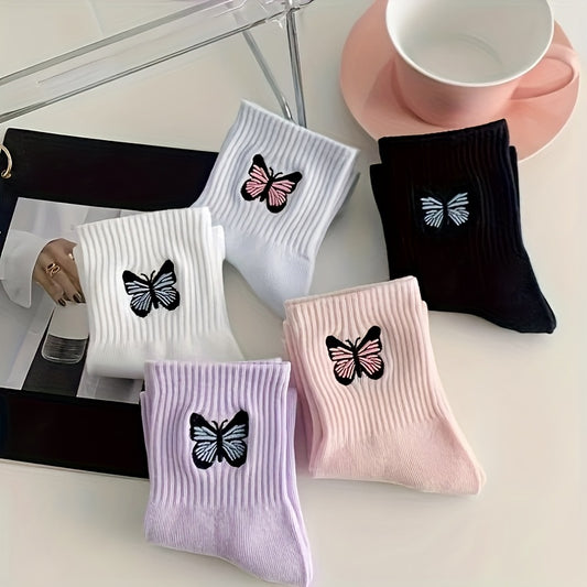 10 pairs/5 pairs/1 pair of stylish and versatile butterfly socks