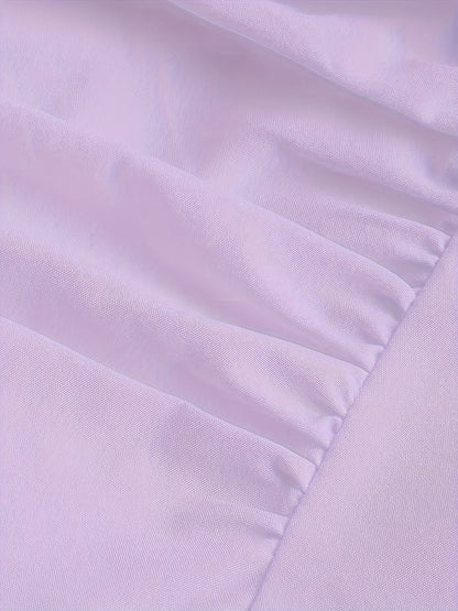 Elegant Off-Shoulder Purple Dress for Women - Sexy Ruched Design with Backless Look, Perfect for Summer and Evening Events, Evening Attire|Sophisticated Style|Strapless Desig