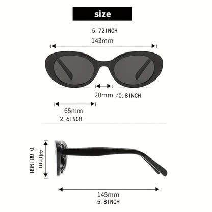2pcs YMFASHION Retro Oval Fashion Glasses for Women & Men, Plastic Frame Punk Anti-Glare Eyewear, Stylish Party & Accessories, Decorative Ordinary Glasse