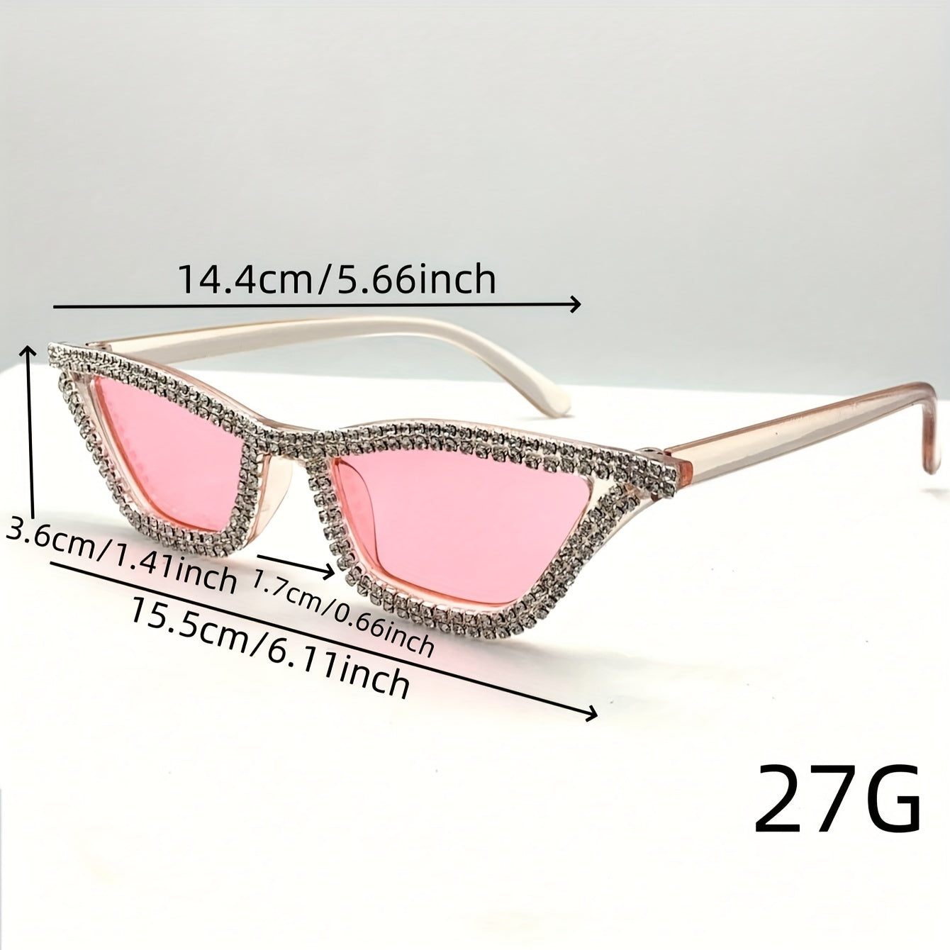 1pc Y2K-Inspired Retro Cat Eye Fashion Glasses with Sparkling Rhinestone Accents, Anti-Glare AC Lenses - Stylish Triangle Frame, Perfect for Fashion &