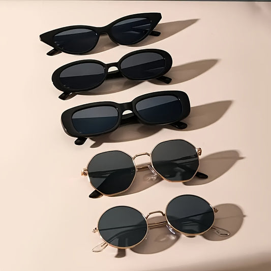 5pcs Women's Fashion Fashion Glasses - Round, Anti-Glare PC Lenses for & Activities