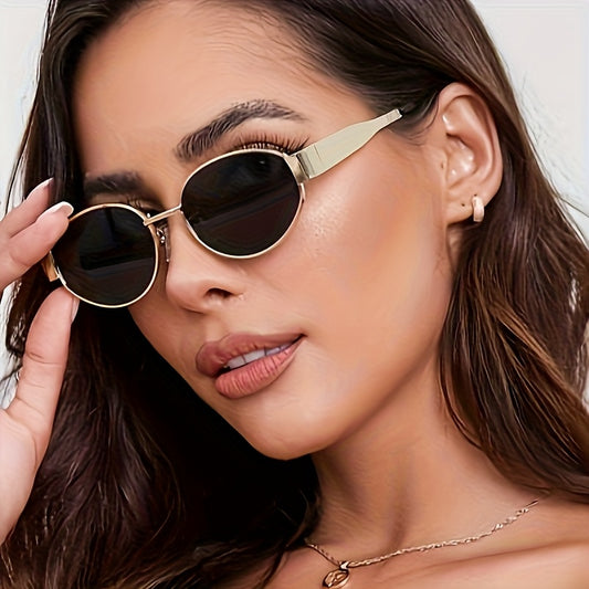 Stylish Oval Frame Fashion Glasses with Retro Metal Finish and PC Lenses - Perfect for Casual Attire, Everyday Fashion Glasses | Retro Finish Glasses | Comfortable Fit Glasses