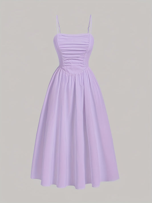 Elegant Off-Shoulder Purple Dress for Women - Sexy Ruched Design with Backless Look, Perfect for Summer and Evening Events, Evening Attire|Sophisticated Style|Strapless Desig